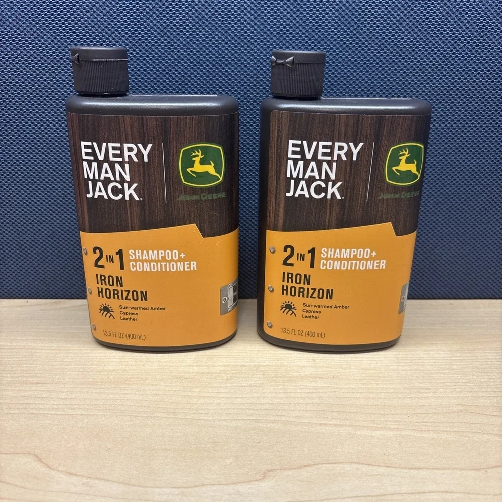 2-Every Man Jack John Deere 2-in-1 Shampoo Conditioner Iron Horizon 13.5 oz  New